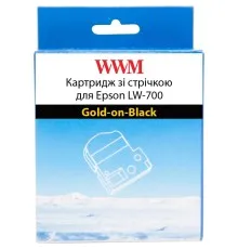 Стрічка для принтера етикеток WWM для Epson LW-700 24mm х 8m Gold-on-Black (WWM-SC24KZ)