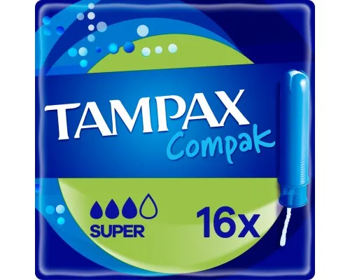 Тампони Tampax Compak Super з аплікатором 16 шт. (4015400219712/4015400219743)