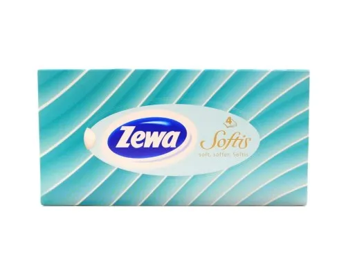 Серветки косметичні Zewa Softis Box 4-шарові 80 шт. (7322540441574)