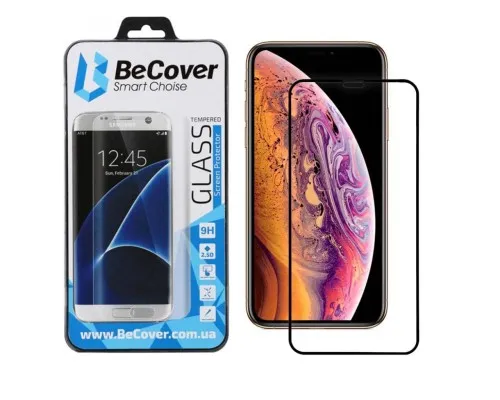 Скло захисне BeCover Apple iPhone XS Max Black (702623)