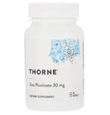 Минералы Thorne Research Цинк Пиколинат, Zinc Picolinate, 30 мг, 60 капсул (THR-22002)
