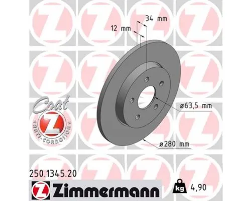 Тормозной диск ZIMMERMANN 250.1345.20