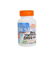 Жирні кислоти Doctor's Best Веганські DHA (докозагексаєнова кислота) на Основі Вод (DRB-00296)
