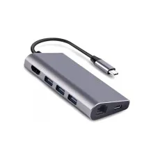 Концентратор Dynamode USB3.1 Type-C to HDMI, 3хUSB3.0, RJ45, USB Type-C Female, SD (Dock-USB-TypeC-HDMI-USB3.0-RJ45)