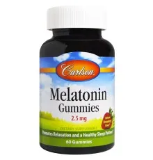 Амінокислота Carlson Мелатонін, 2.5 мг, смак полуниці, Melatonin Gummies, 60 жува (CL49200)