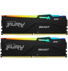 Модуль пам'яті для комп'ютера DDR5 16GB (2x8GB) 5200 MHz FURY Beast RGB Kingston Fury (ex.HyperX) (KF552C40BBAK2-16)