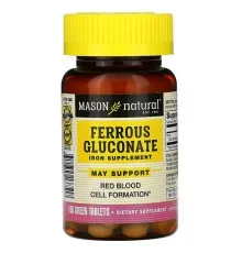 Минералы Mason Natural Глюконат железа, 240 мг, Ferrous Gluconate, 100 таблеток (MAV13751)