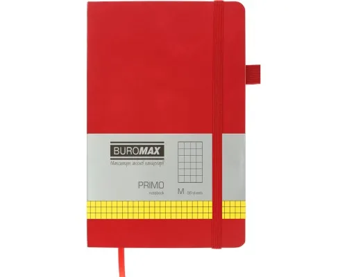 Книга записная Buromax Primo 125x195 мм 96 листов в клетку обложка из искусственной кожи Красная (BM.291161-05)