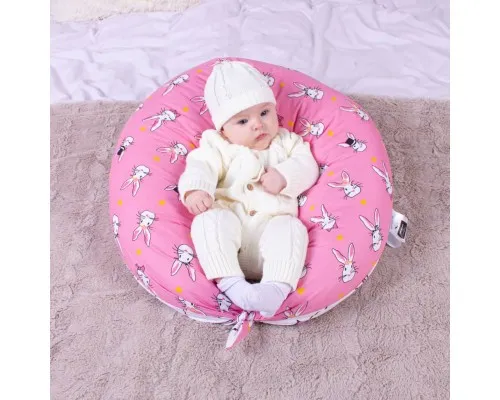 Подушка MirSon для вагітних та годування №8329 Print Line 17-0528 Bunnies pink Бязь 30х170х20 см (2200006200543)