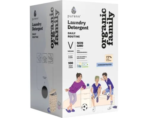 Гель для прання Purenn Organic Family Daily Routine для кольорових та білих речей з Малиною 3 л (4751024880869)