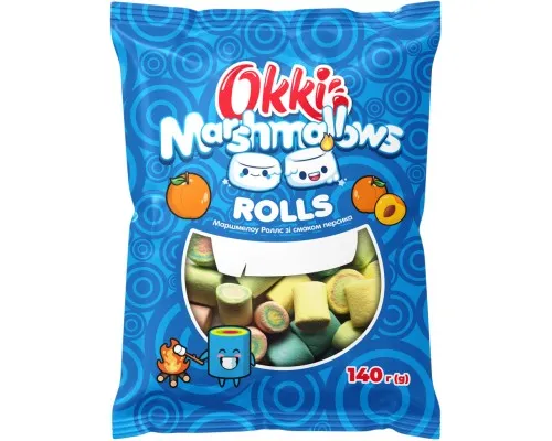 Маршмеллоу Okki Rolls со вкусом персика 140 г (4820120682339)