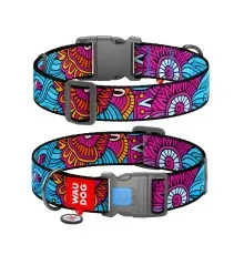 Нашийник для тварин WAUDOG Nylon з QR паспортом "Літо" пластиковий фастекс XXL (284-0062)