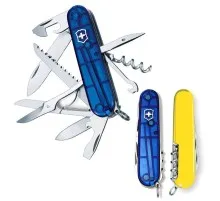 Ніж Victorinox Huntsman Ukraine 91 мм Синьо-прозорий/Жовтий (1.3713.T2.8)