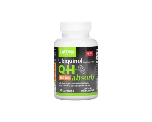 Антиоксидант Jarrow Formulas Убихинол 200 мг, Ubiquinol QH-Absorb, 60 желатиновых капсул (JRW06026)
