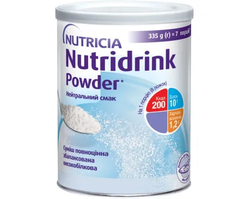 Энтеральное питание Nutricia Nutridrink Powder Neutral с высоким содержанием белка и энергии 335 г (4008976681441)