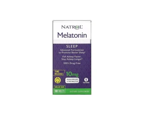 Амінокислота Natrol Мелатонін із уповільненим вивільненням, 10 мг, Melatonin, Time (NTL-07279)