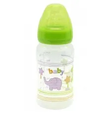 Пляшечка для годування Baby Team з широким горлом 6+, 250 мл (1002_зеленый)