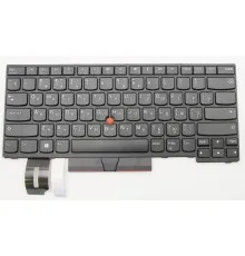 Клавіатура ноутбука Lenovo ThinkPad E480/L480 черная с черной,трек (A46073)