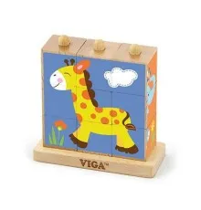 Развивающая игрушка Viga Toys Пазл-кубики вертикальный Сафари (50834)