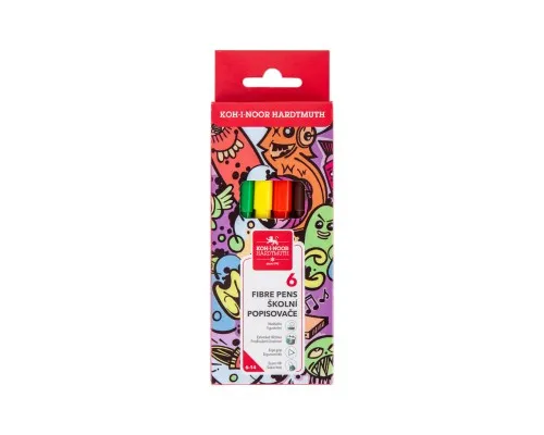 Фломастери Koh-i-Noor Teenage, 6 кольорів, картонна упаковка (771002/6)