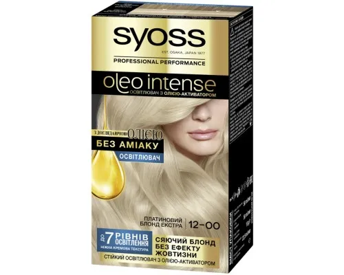 Фарба для волосся Syoss Oleo Intense 12-00 Платиновий блонд екстра 115 мл (4015100188578)