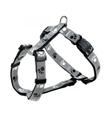 Шлей для собак Trixie Silver Reflect с лапами XS-S 30-40 см/15 мм серая (4011905122311)