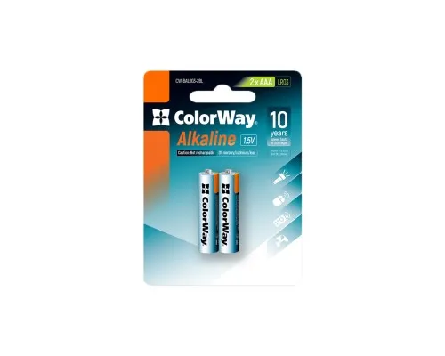 Батарейка ColorWay AAA LR03 Alkaline Power (щелочные) * 2 blister (CW-BALR03-2BL)