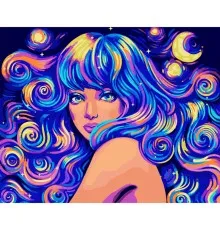 Картина по номерам Santi Космическая девушка 40*50 см неоновые краски. (954518)