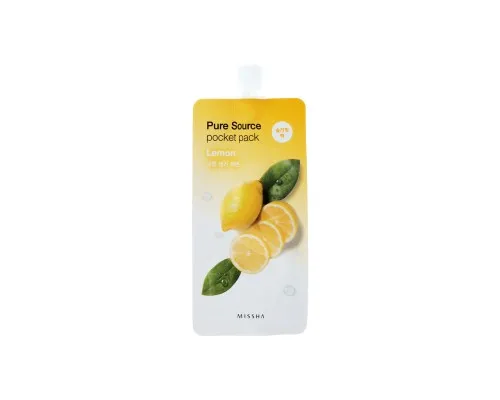 Маска для лица Missha Pure Source Pocket Pack Lemon Ночная с экстрактом лимона 10 мл (8806185781879)