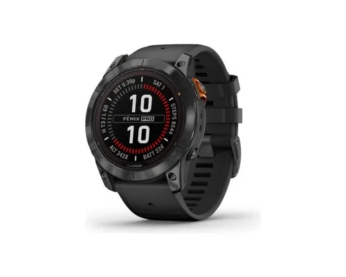 Смарт-часы Garmin fenix 7X Pro Sol, Slate Gray Stl w/Black Bnd, GPS (010-02778-01)