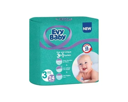 Підгузки Evy Baby Midi 5-9 кг 24 шт (8690506520236)