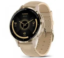 Смарт-годинник Garmin Venu 3S, Fr. Gray + Soft Gold, Leather, GPS (010-02785-55)