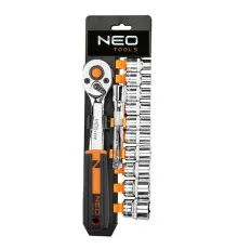 Набор головок Neo Tools 12шт, 3/8", трещотка 90 зубцов, CrV (10-020N)