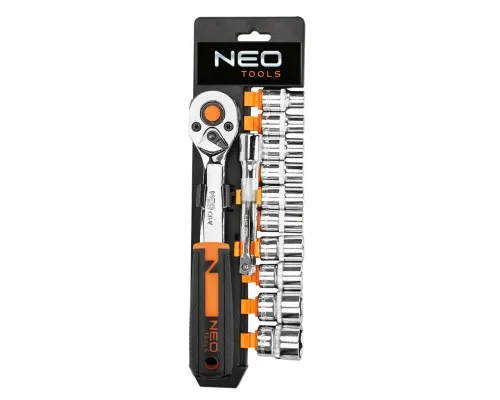 Набір головок Neo Tools 12шт, 3/8", тріскачка 90 зубців, CrV (10-020N)