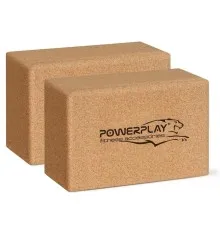 Блок для йоги PowerPlay з пробкового дерева Cork Yoga Block 2 шт (PP_4006_Cork_2in)