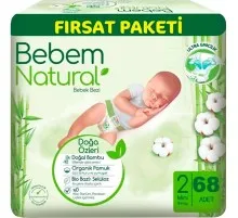 Підгузки Bebem Natural 2 mini 3-6 кг 68 шт (8690536831944)