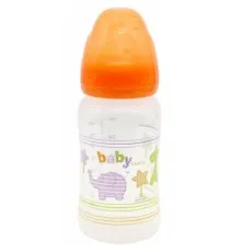 Пляшечка для годування Baby Team з широким горлом 6+, 250 мл (1002_оранжевый)
