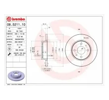 Гальмівний диск Brembo 08.5211.10