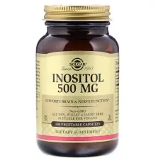 Витамин Solgar Інозітол (В8), Inositol, 500 мг, 100 вегетаріанських капсул (SOL-01450)