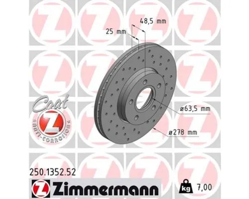 Гальмівний диск ZIMMERMANN 250.1352.52