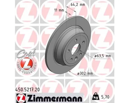 Гальмівний диск ZIMMERMANN 450.5217.20