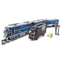 Конструктор ZIPP Toys Поезд DF11 Z с рельсами, синий на радиоуправлении (98220)