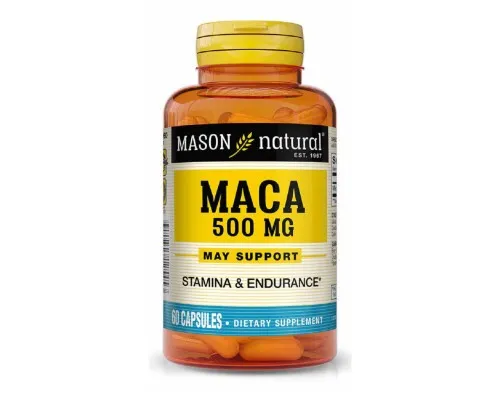 Травы Mason Natural Мака 500мг, Maca, 60 капсул (MAV-12545)