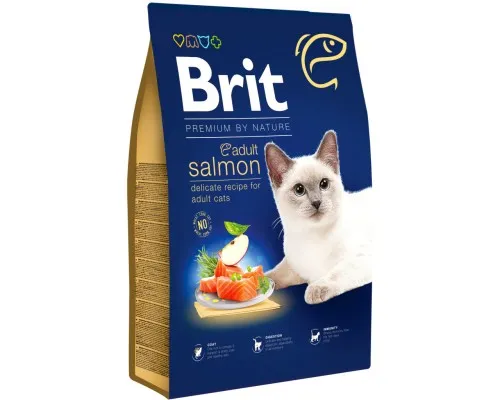 Сухий корм для кішок Brit Premium by Nature Cat Adult Salmon 8 кг (8595602553211)