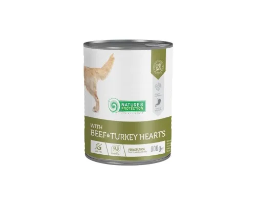 Консерви для собак Natures Protection with Beef&Turkey Hearts 800 г (KIK45604)