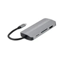 Концентратор Cablexpert USB-C 8-in-1 (USB hub 3.0/HDMI//VGA/PD/CR/stereo audio) (A-CM-COMBO8-02)