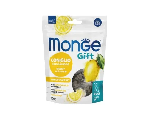 Ласощі для собак Monge Gift Dog Immunity support кролик з лимоном 150 г (8009470085700)