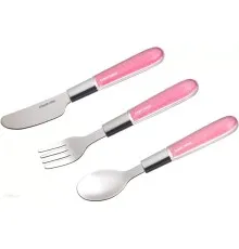 Набор детской посуды Canpol babies столовых приборов металлический 3 шт Розовый (9/477_pin)
