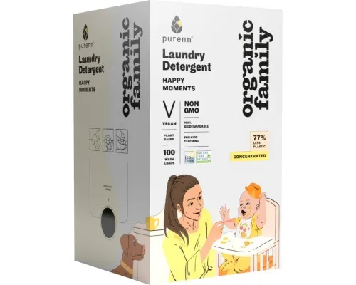 Гель для прання Purenn Organic Family Happy Moments для дитячих речей з Ромашкою 3 л (4751024881002)
