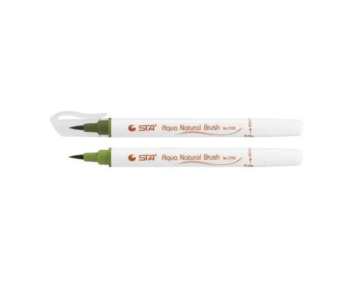 Художній маркер STA пензлик акварельний AQUA NATURAL BRUSH 3700, зелений оливковий (STA3700-37)